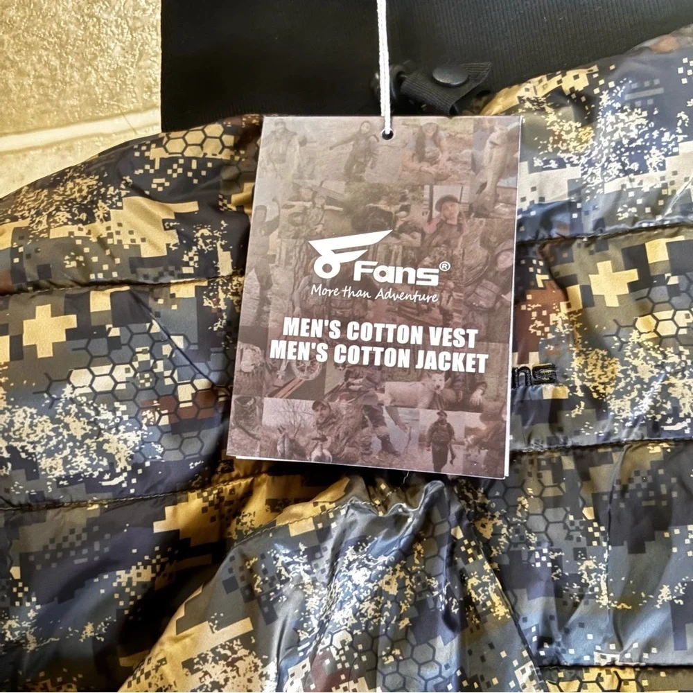 Men's Black and Camouflage Puffer Jacket